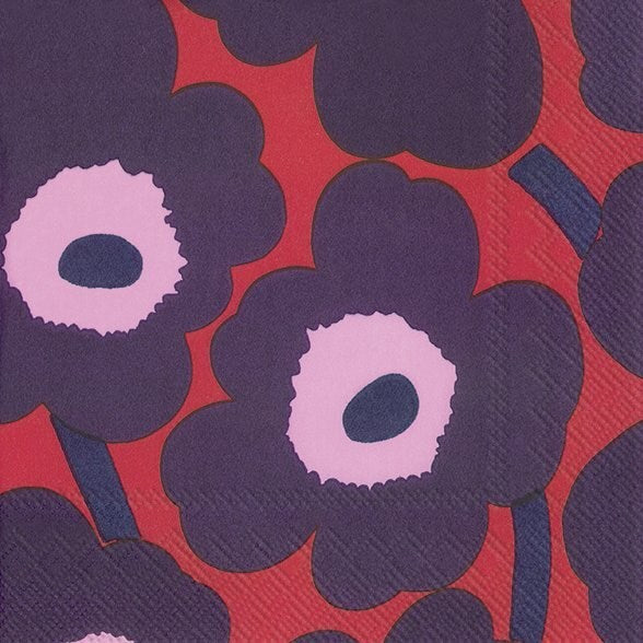 Marimekko Paper Lunch Napkins - UNIKKO Red Blue