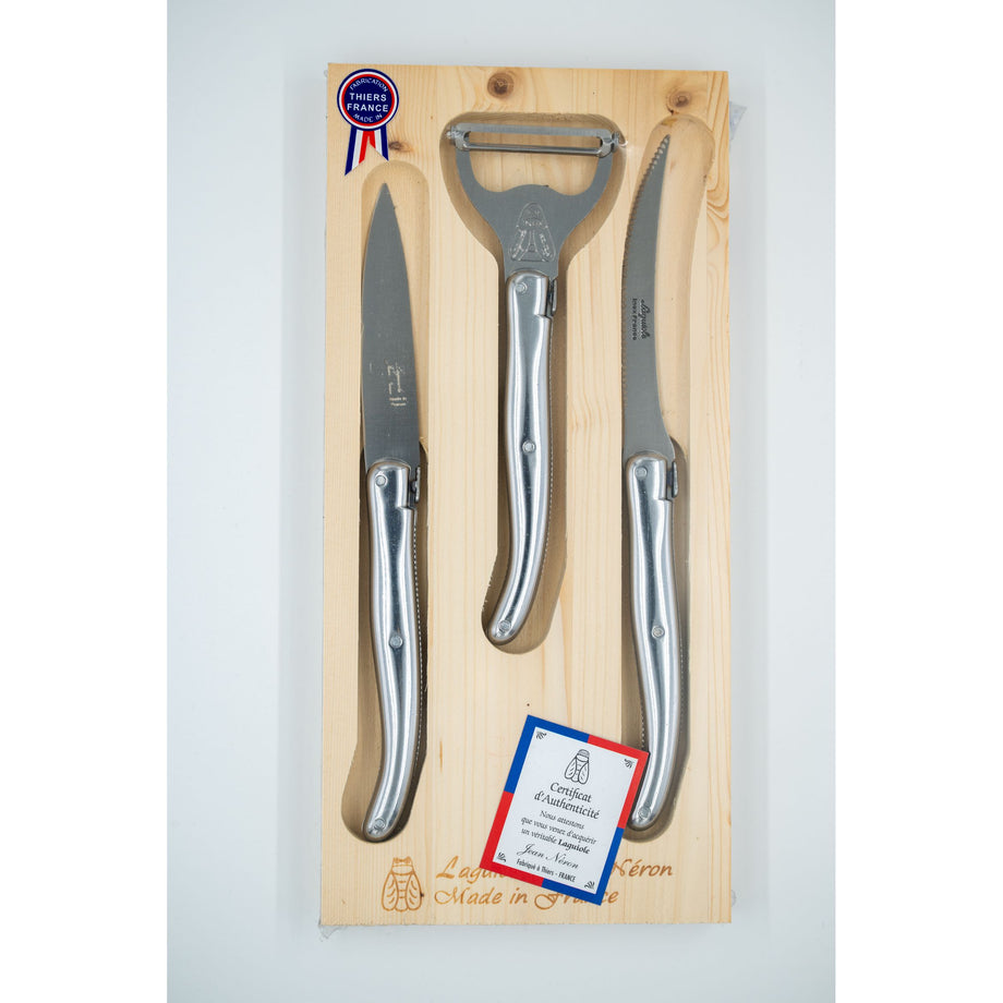 Laguiole Jean Néron Kitchen Set Stainless Steel - 3 pc set