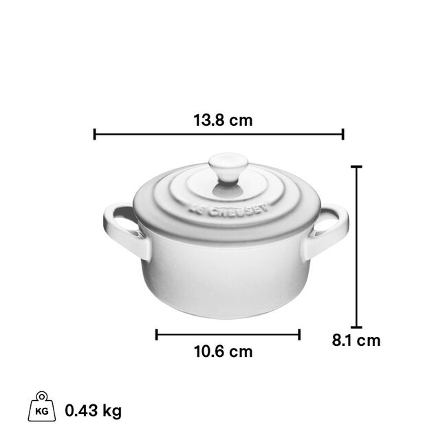 Le Creuset 0.25L Mini Round Cocotte - Meringue