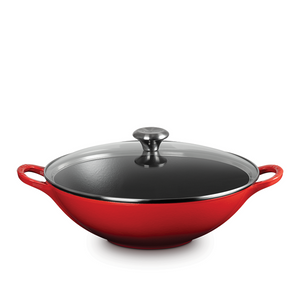 Le Creuset 4.8 L Wok with Glass Lid - Cerise