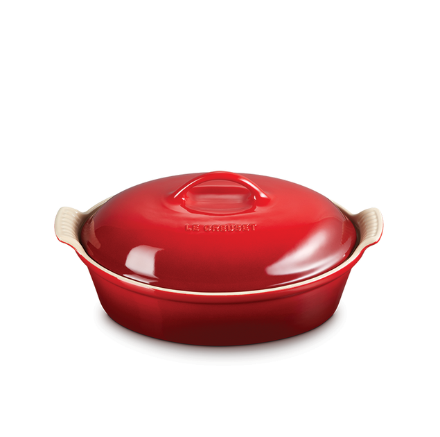 Le Creuset Heritage 3.8L Oval Casserole with Lid - Cerise