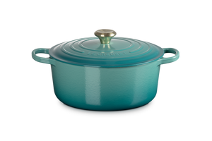 Le Creuset 5.3L Signature Round French Oven - Bleu Riviera