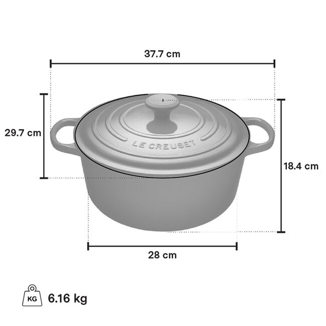 Le Creuset 6.7L Signature Round French Oven - Meringue