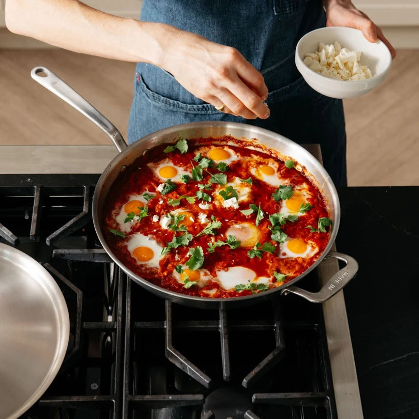 MADE IN Cookware 14" 6 QT 5-Ply Stainless Clad Weeknight Pan
