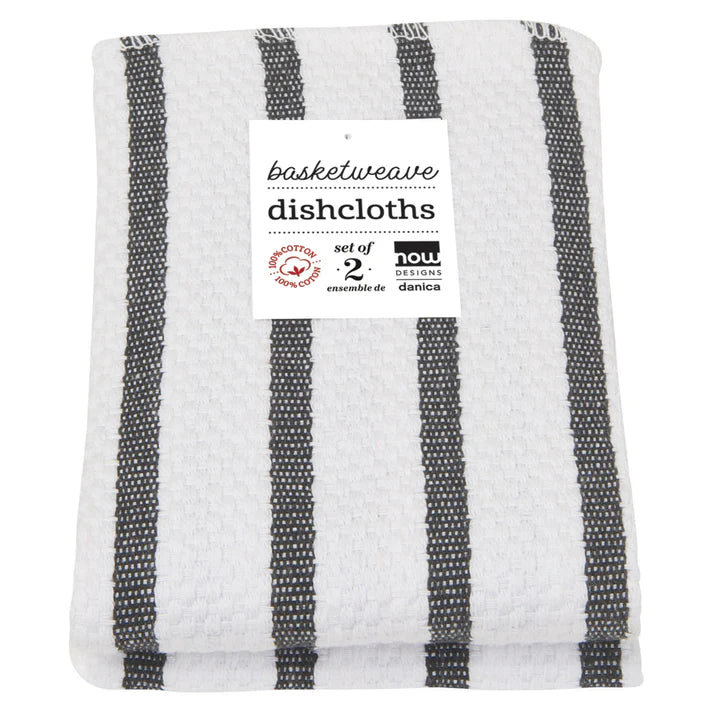 Now Designs Basketweave Dishcloths set of 2 - Black