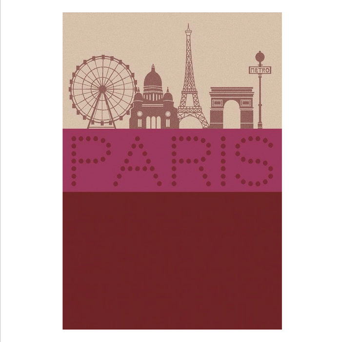 Jacquard Français Cotton Tea Towel - Paris Lumières Red