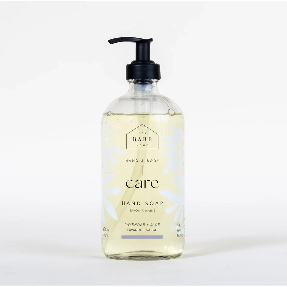 The Bare Home Hand Soap in Glass Bottle - Lavender + Sage