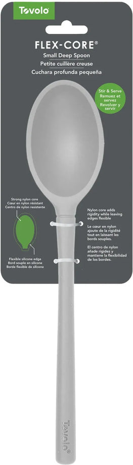Tovolo Flex-Core All Silicone Solid Deep Spoon - Oyster Gray