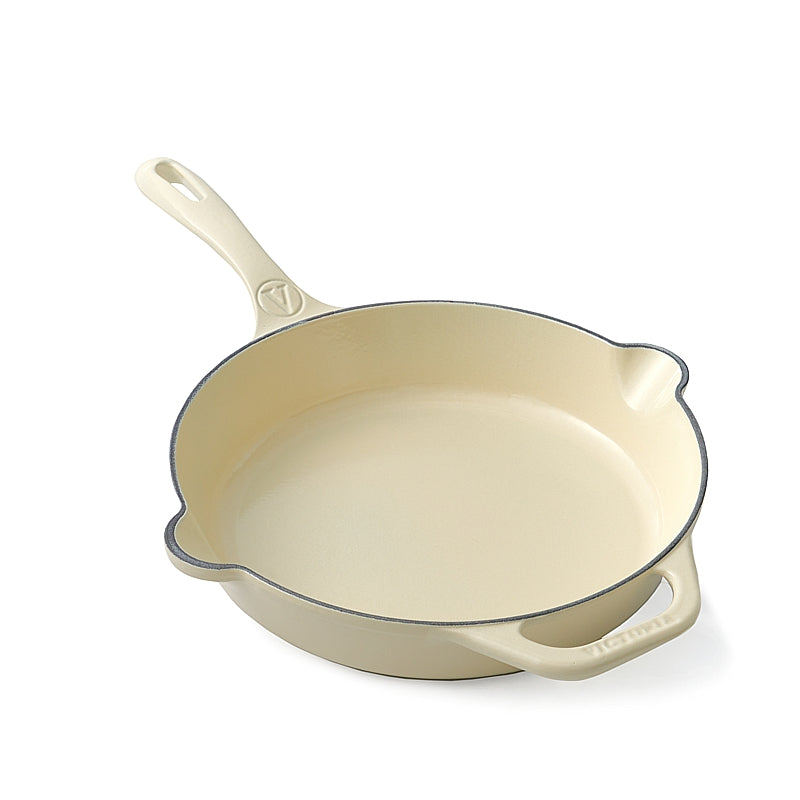 Victoria Cast Enamelled Skillet  23cm - White Sable