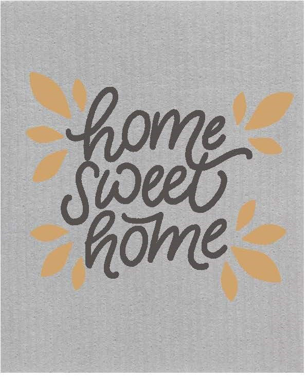 Wet-it Swedish Cloth - Home Sweet Home Gold Leaf / Grey