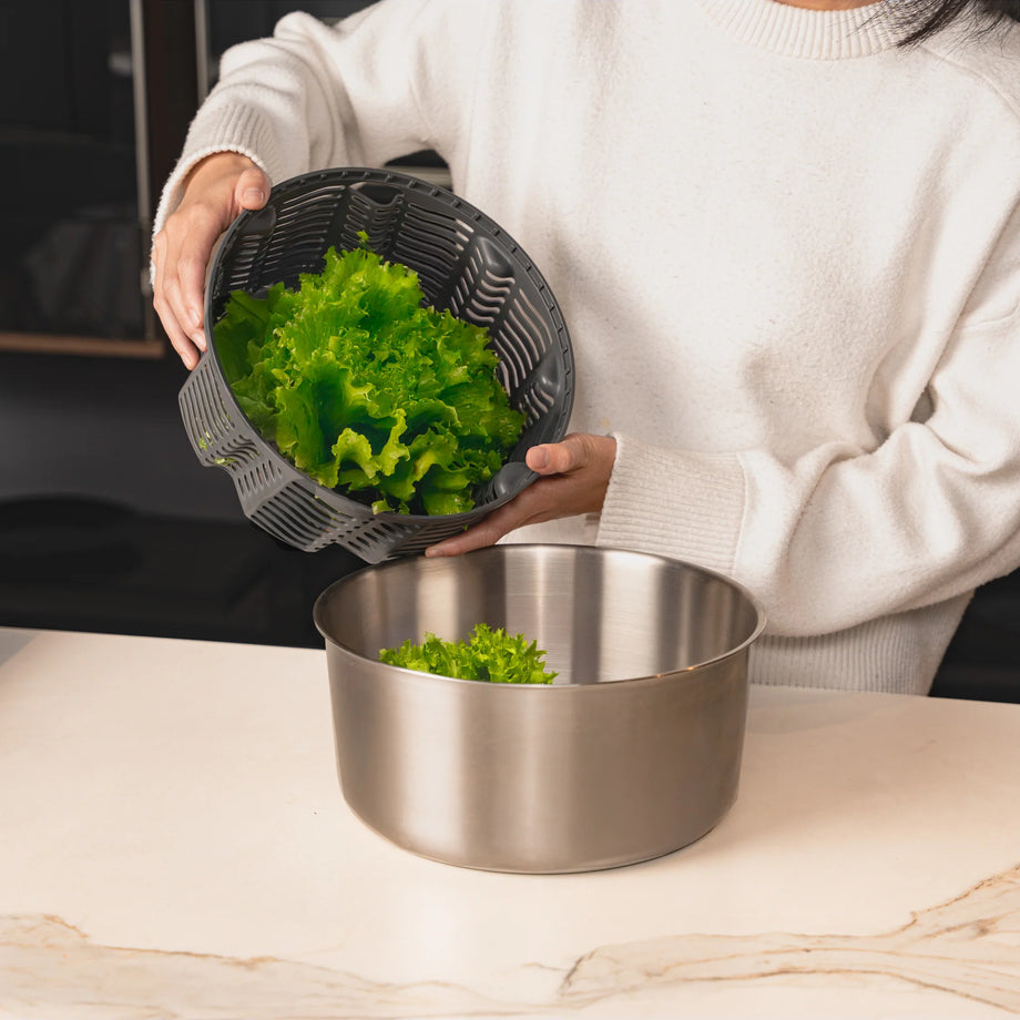 Zyliss Easy Spin®  Stainless Steel Salad Spinner - Small