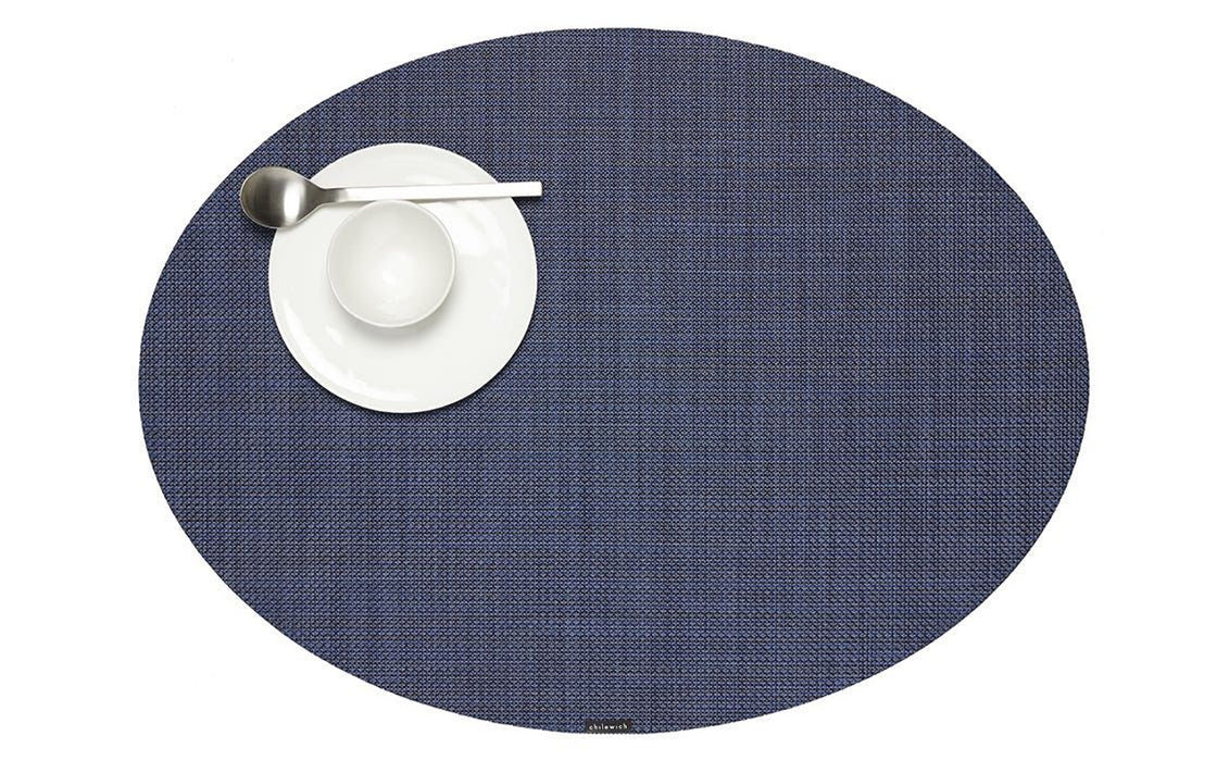 Chilewich Mini Basket Oval Table Mat - Indigo / 14x19.25