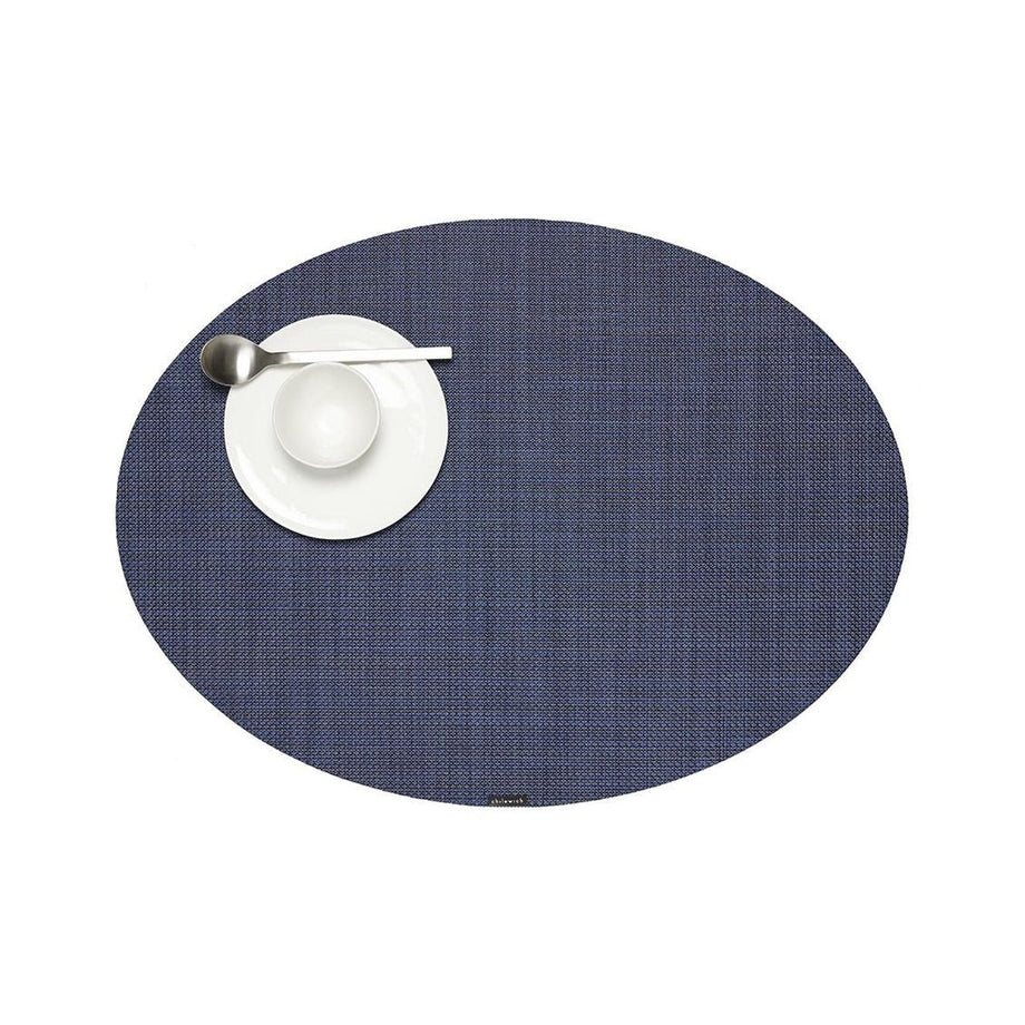 Chilewich Mini Basket Oval Table Mat - Indigo / 14x19.25
