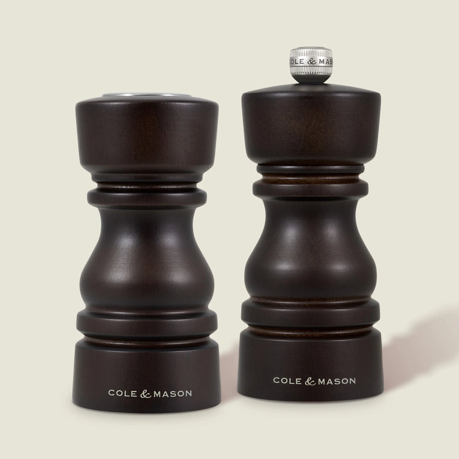 Cole & Mason London Chocolate Wood Salt Shaker & Pepper Mill set of 2