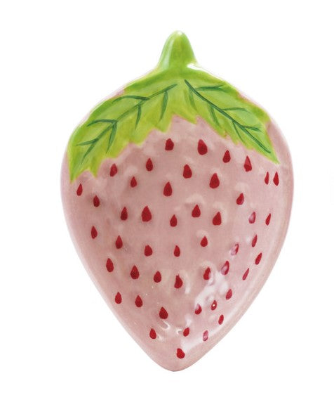 Creative Co-Op Hand-Painted Ceramic Strawberry Shaped Dish - 2 Style Options