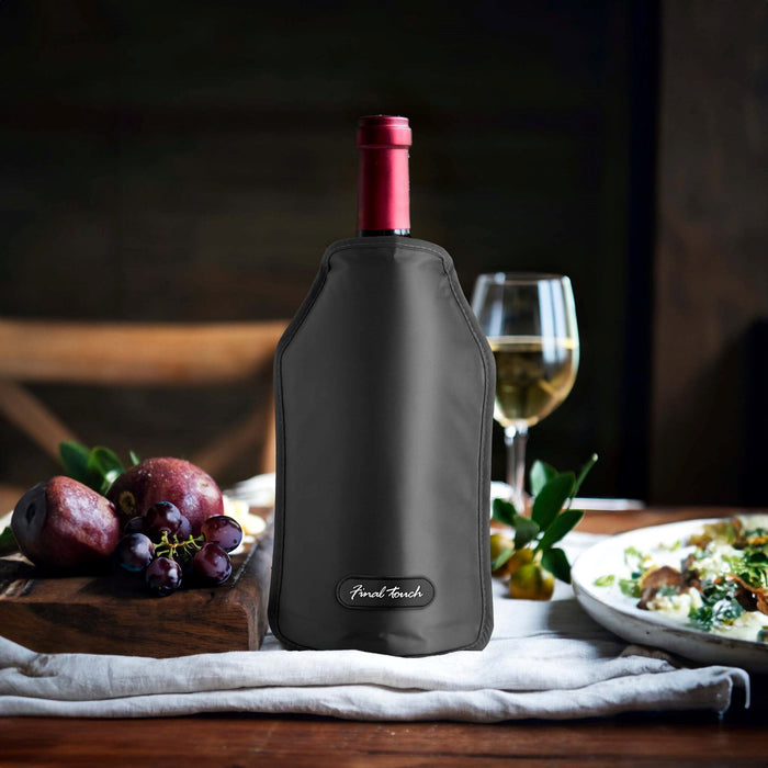 Final Touch Wine Bottle Sleeve Chiller - Black