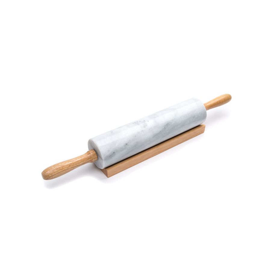 Fox Run 10" Marble Rolling Pin with Wood Stand