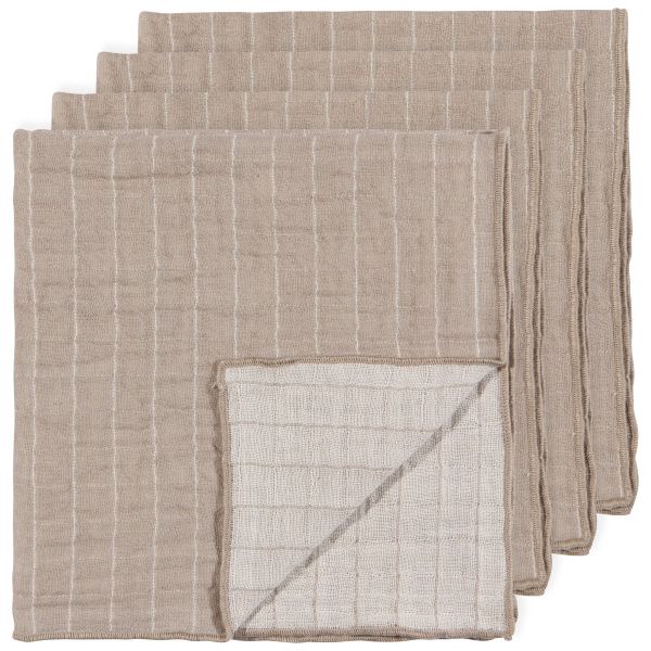 Danica Heirloom Double Weave Cotton Napkins - Set of 4 / Dove Gray