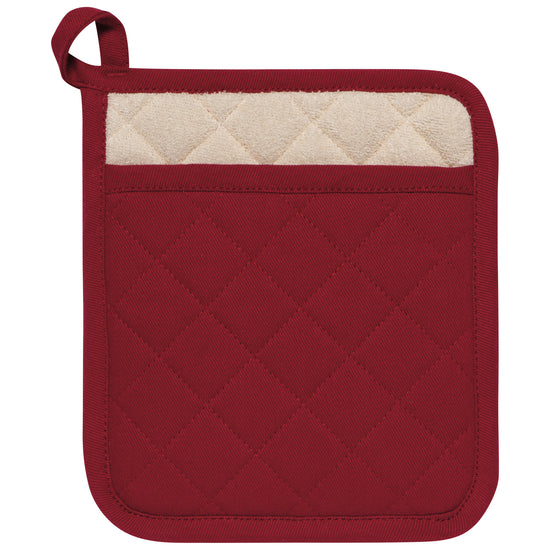 Danica Heirloom Potholder - Carmine Red