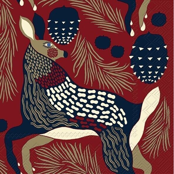Marimekko Paper Lunch Napkins - Peura brown