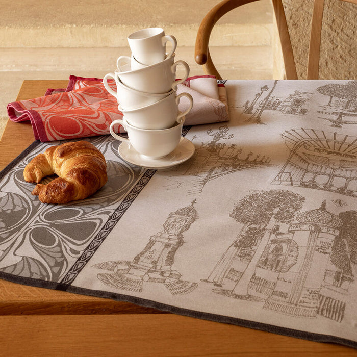 Jacquard Français Cotton Tea Towel - Carnet de Paris Bitume