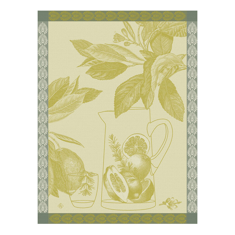 Jacquard Français Cotton Tea Towel  - Eaux de citrons / Jaune