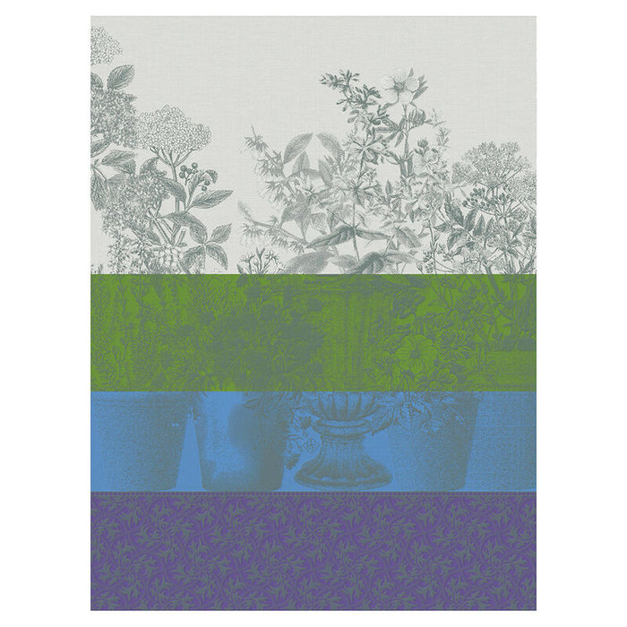 Jacquard Français Cotton Tea Towel - Floraison Rayé Blue