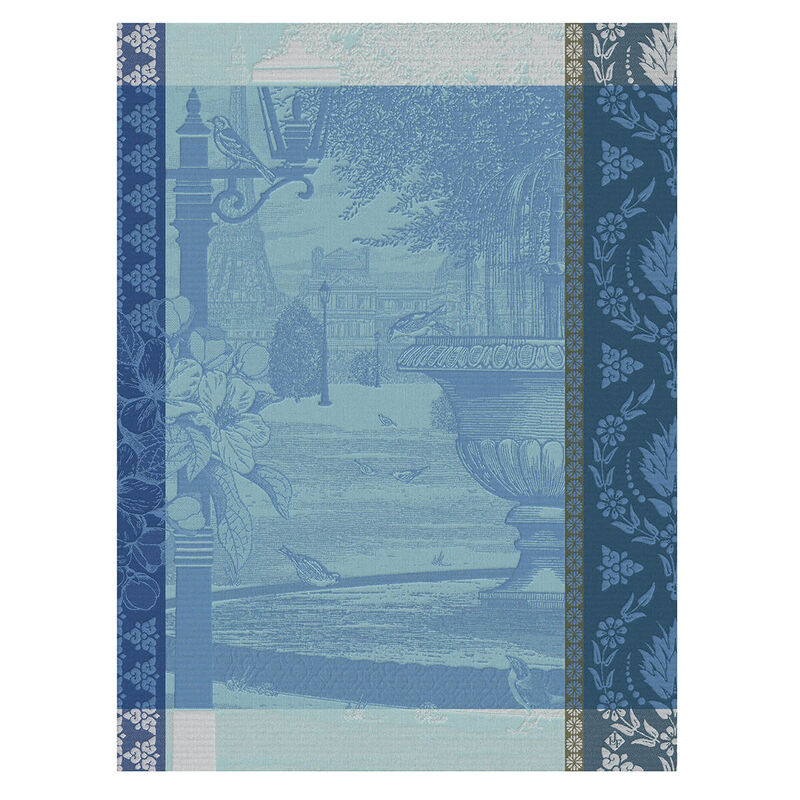 Jacquard Français Cotton Tea Towel  - Jardin Parisien / Bleu