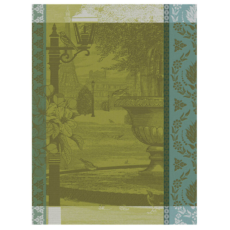 Jacquard Français Cotton Tea Towel  - Jardin Parisien Massif  / Vert
