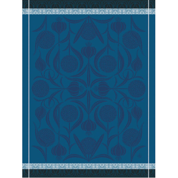 Jacquard Français Cotton Tea Towel  - L'ail Bleu