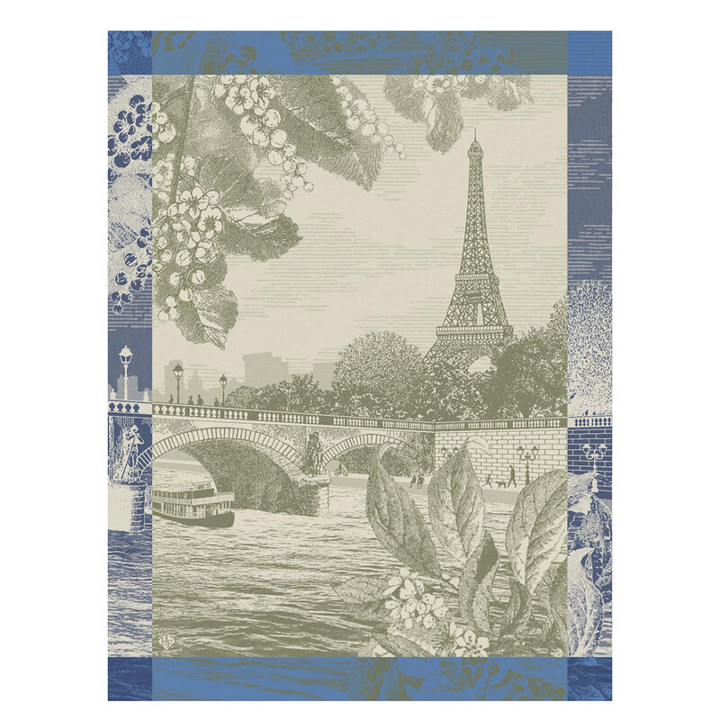 Jacquard Français Cotton Tea Towel – Paris sur Seine / Green
