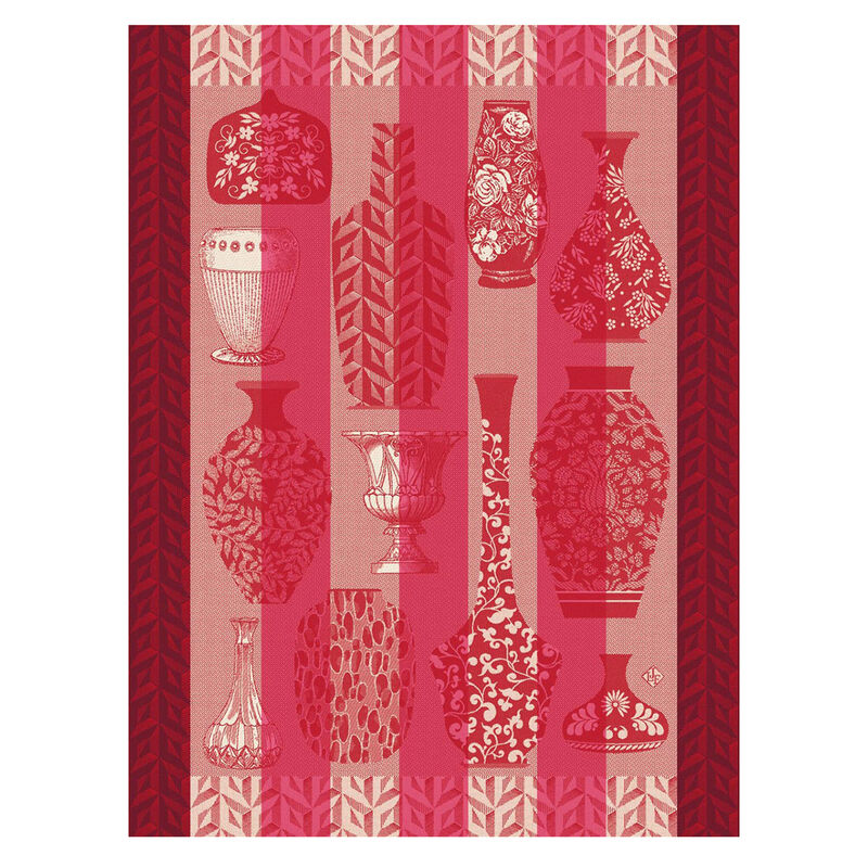 Jacquard Français Cotton Tea Towel – Poteries / Pink