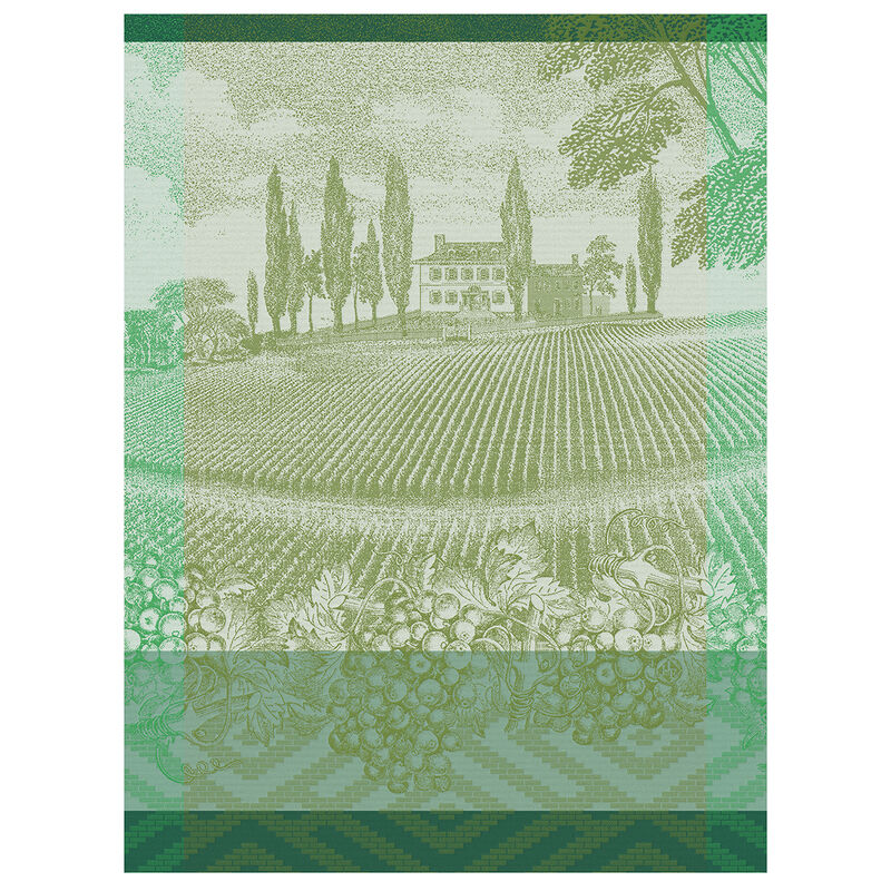 Jacquard Français Cotton Tea Towel  - Vignoble / Vert