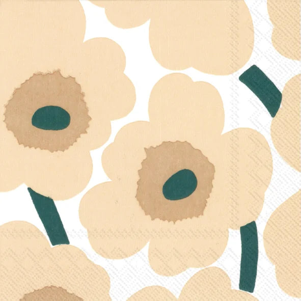 Marimekko Paper Lunch Napkins - UNIKKO Linen Green