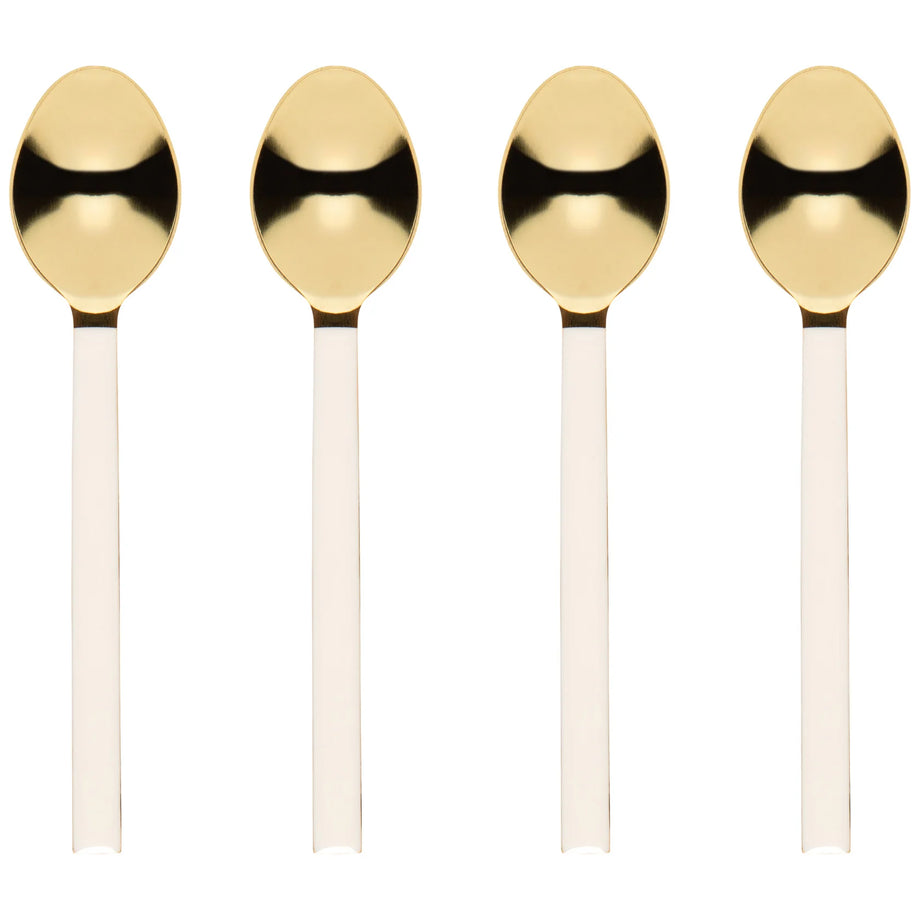 Danica Dessert Spoons Set of 4 - Ivory/Gold