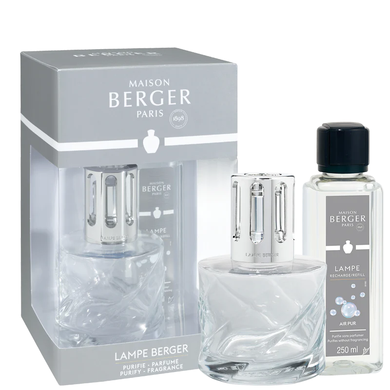 Maison Berger Lamp Spiral + 250ml Air Pur So Neutral Gift Set - Clear