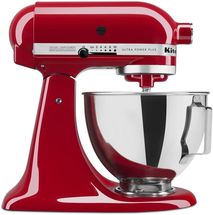 KitchenAid Ultra Power 4.5 Quart Stand Mixer (White Attachments) - Empire Red