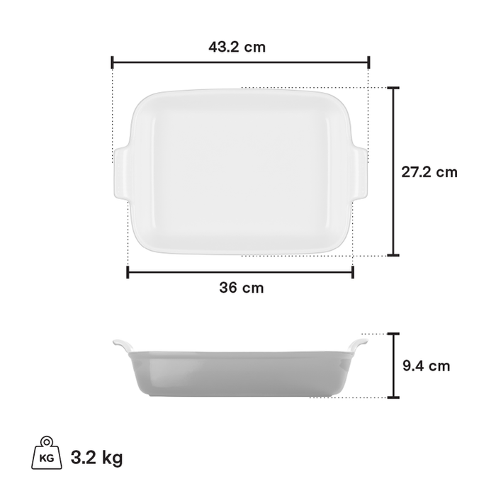 Le Creuset Heritage 4.7L Rectangular Dish - Oyster