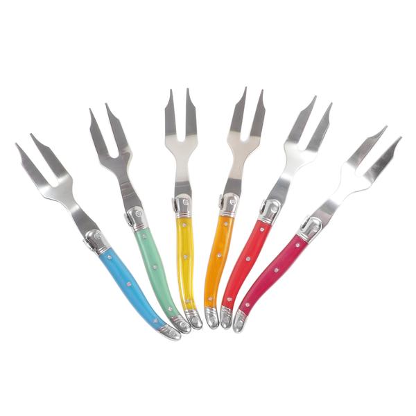 Laguiole Jean Dubost Rainbow Mini Cheese Forks - Yellow