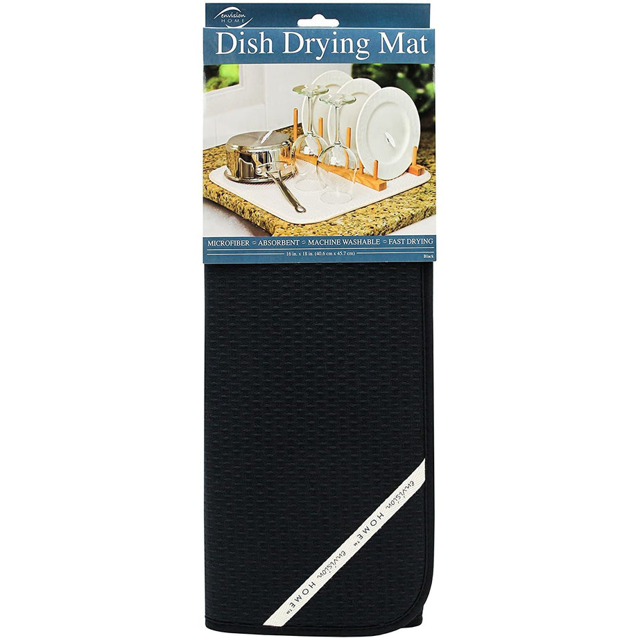Envision Home Dish Drying Mat - Black / 16 x 18"