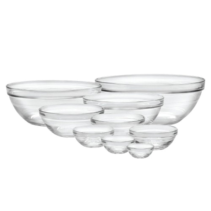 Duralex Lys Glass Stackable Mixing Bowl - Set of 9