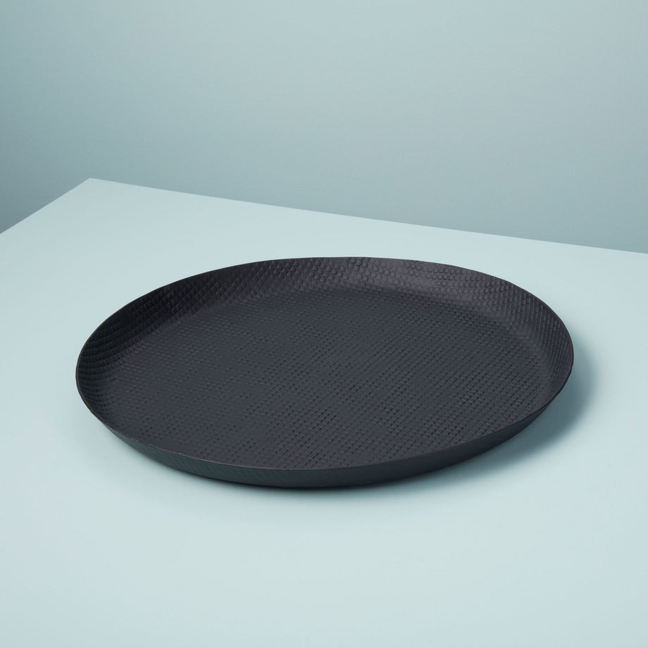 Be Home Black Crosshatch Aluminum - Tray / Large