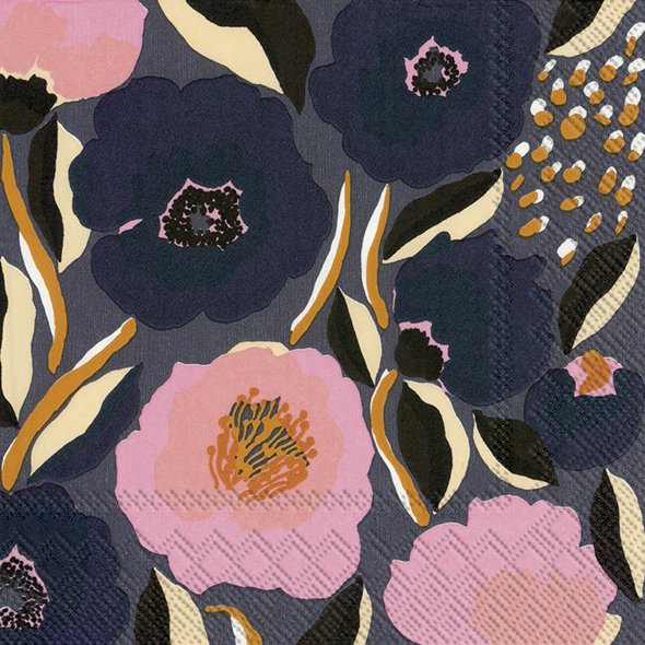 Marimekko Paper Lunch Napkins - ROSARIUM Blue Rose