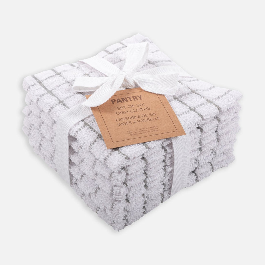 KAF Accueil Vérifié Terry Dishcloths - Set de 6 / Gray