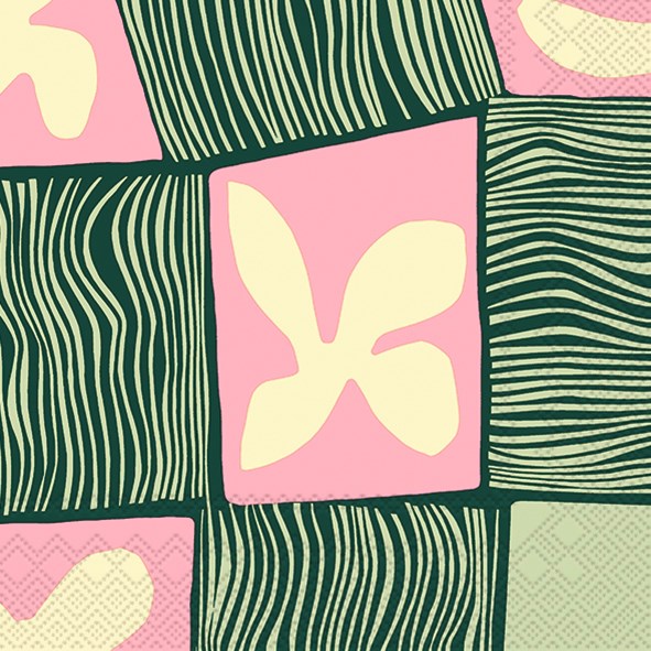 Marimekko Déjeuner serviette - KORKEUKSISSA rose vert