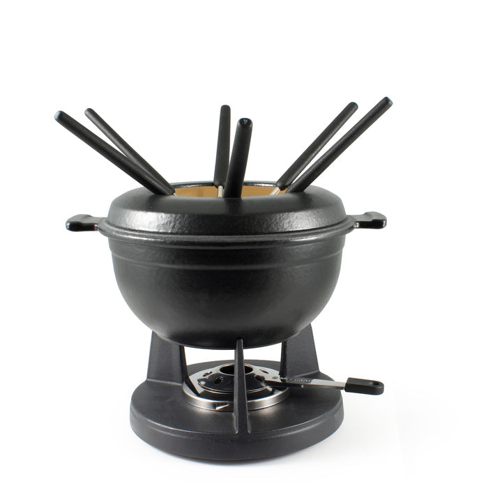 Swissmar Lucerne Cast Iron Fondue Pot - Black
