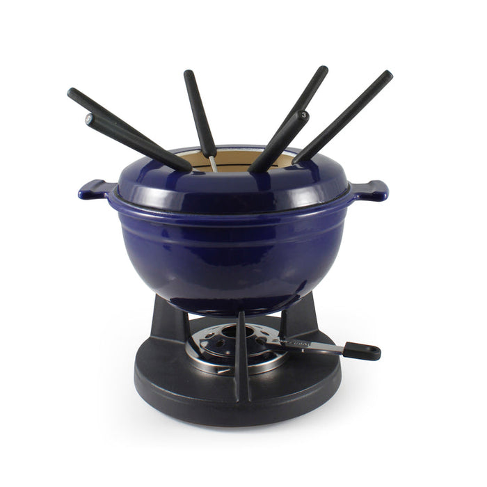 Swissmar Lucerne Cast Iron Fondue Set - Indigo Blue