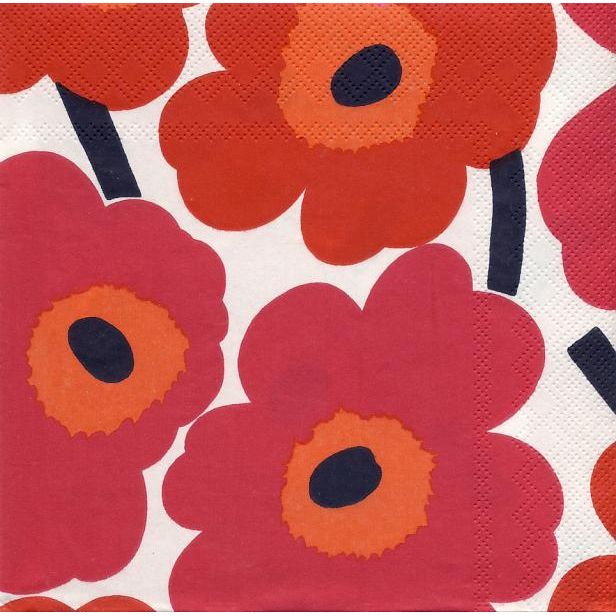 Marimekko Paper Cocktail Napkins - UNIKKO Red