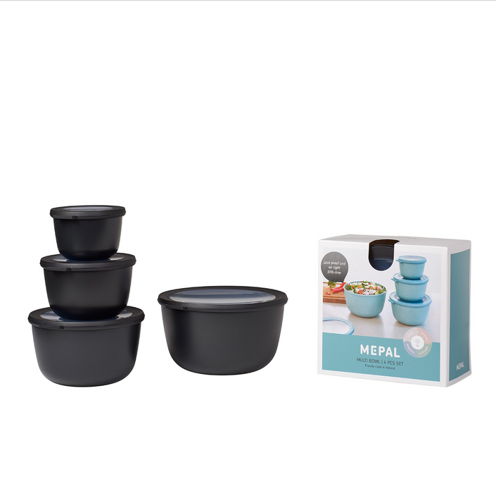 Mepal Cirqula Set of 4 Bowl - Deep / Black