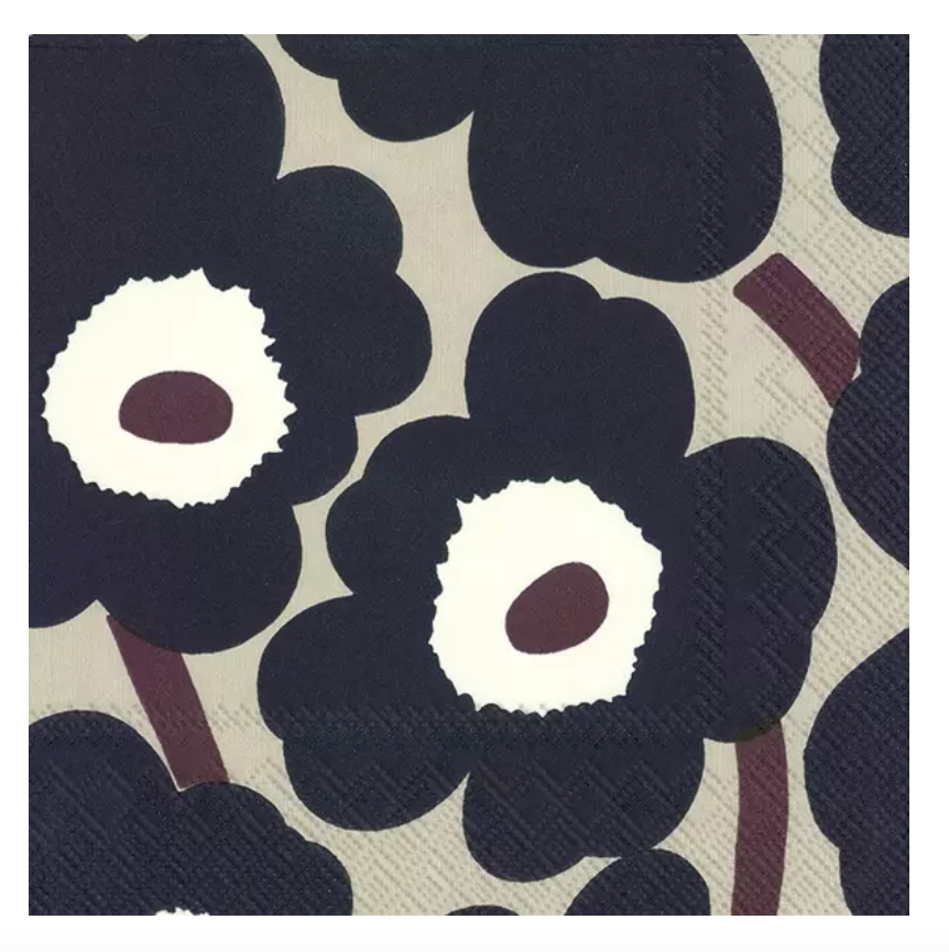 Serviettes de cocktail Marimekko - Linge bleu UNIKKO